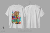 تیشرت سفید طرح دار فابیو، هنر آمریکایی آفریقایی تبار اثر دومونیک براون | immage.ir