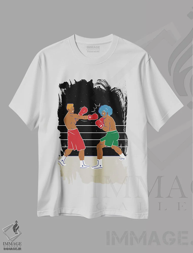 تیشرت سفید طرح دار وزن سنگین، هنر آمریکایی آفریقایی تبار اثر دومونیک براون | immage.ir