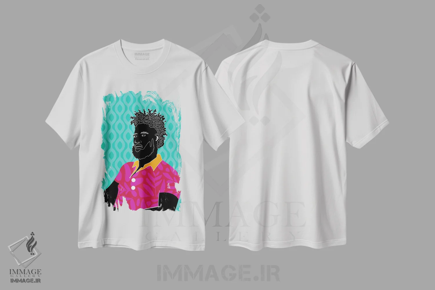 تیشرت سفید طرح دار جروم، هنر آمریکایی آفریقایی تبار اثر دومونیک براون | فروشگاه ایماژ
