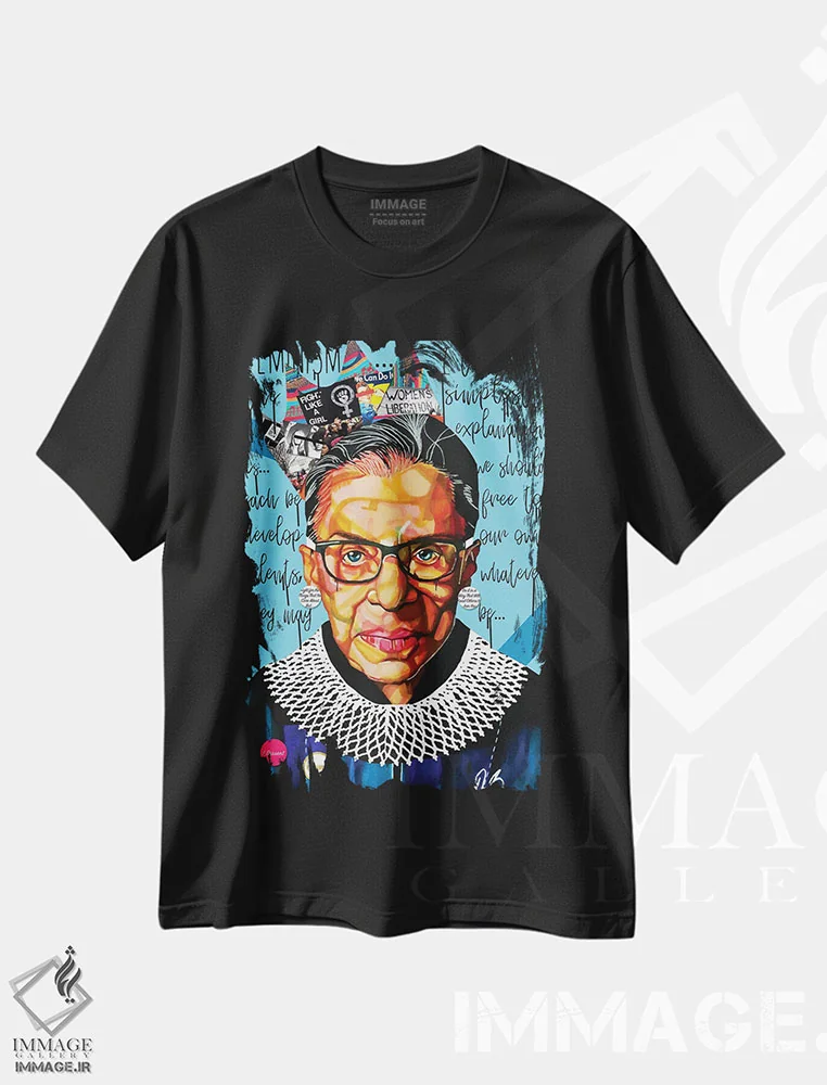 تیشرت مشکی طرح دار روث گینزبورگ، مدیوم اثر دومونیک براون | فروشگاه ایماژ