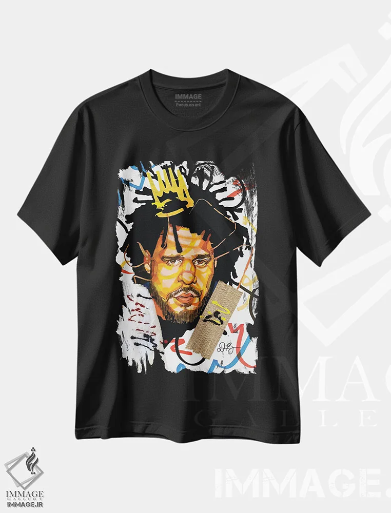 تیشرت مشکی طرح دار جی کول، هنر آمریکایی آفریقایی تبار اثر دومونیک براون | immage.ir