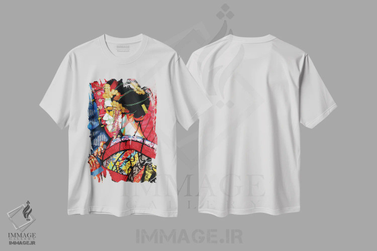 تیشرت سفید طرح دار گیشای آمریکایی، دکور آسیایی اثر دومونیک براون | immage.ir