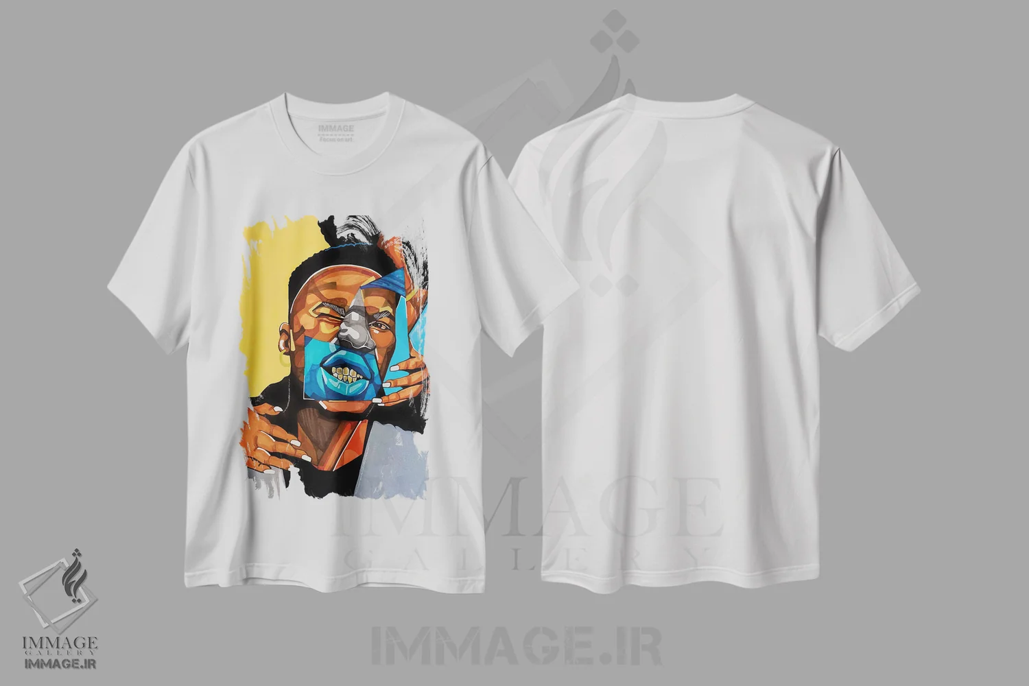 تیشرت سفید طرح دار دندان های طلا، هنر آمریکایی آفریقایی تبار اثر دومونیک براون | immage.ir