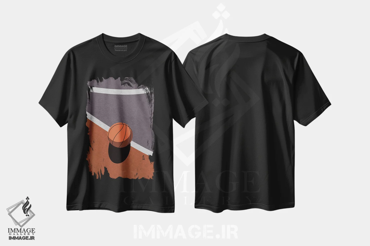 تیشرت مشکی طرح دار بسکتبال عزیز، هنر دیجیتال اثر دومونیک براون | فروشگاه ایماژ