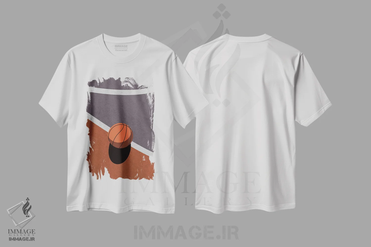 تیشرت سفید طرح دار بسکتبال عزیز، هنر دیجیتال اثر دومونیک براون | immage.ir