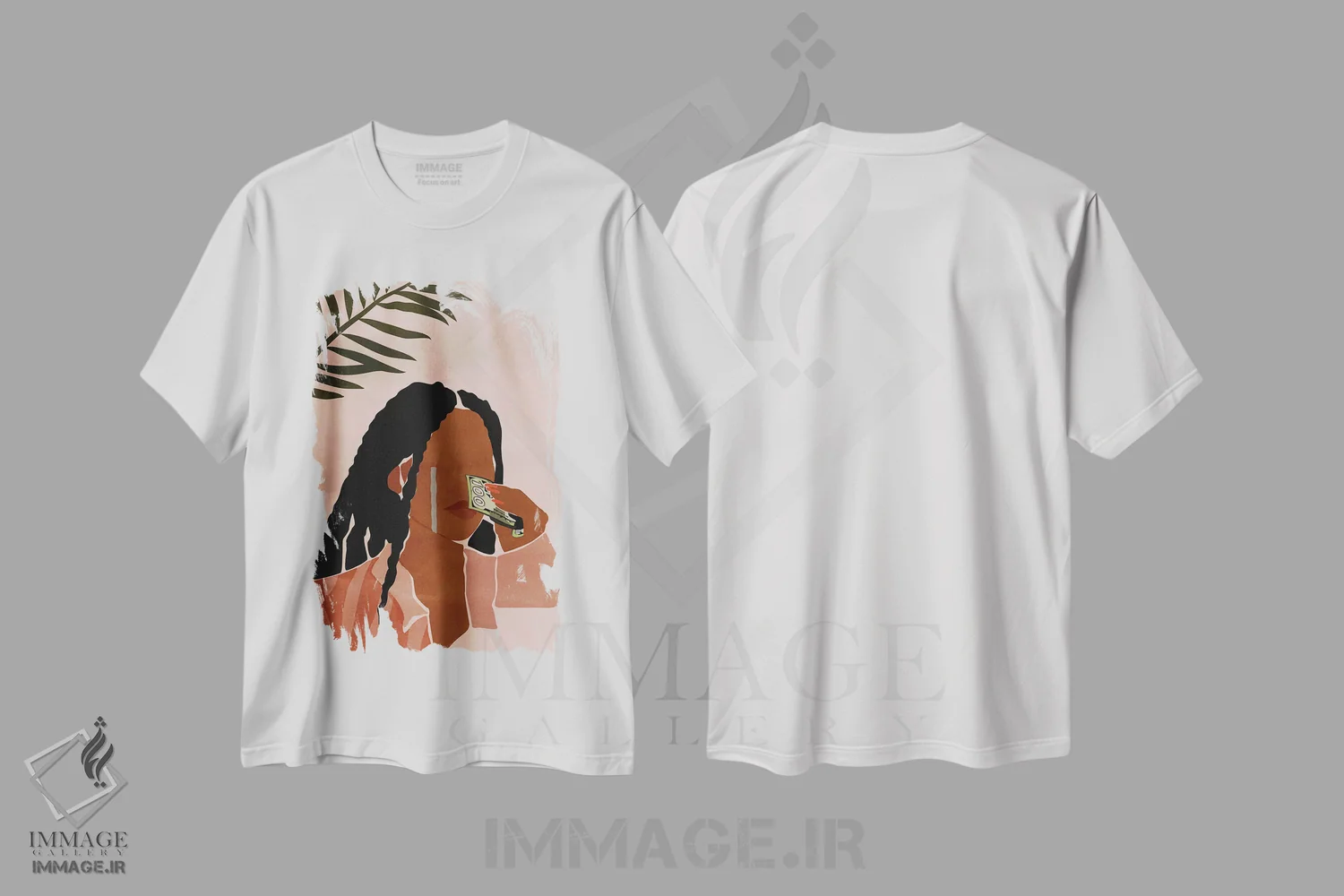 تیشرت سفید طرح دار اشک پاک کردن، هنر آمریکایی آفریقایی تبار اثر دومونیک براون | فروشگاه ایماژ