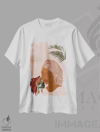 تیشرت سفید طرح دار صبح بخیر، هنر آمریکایی آفریقایی تبار اثر دومونیک براون | فروشگاه ایماژ
