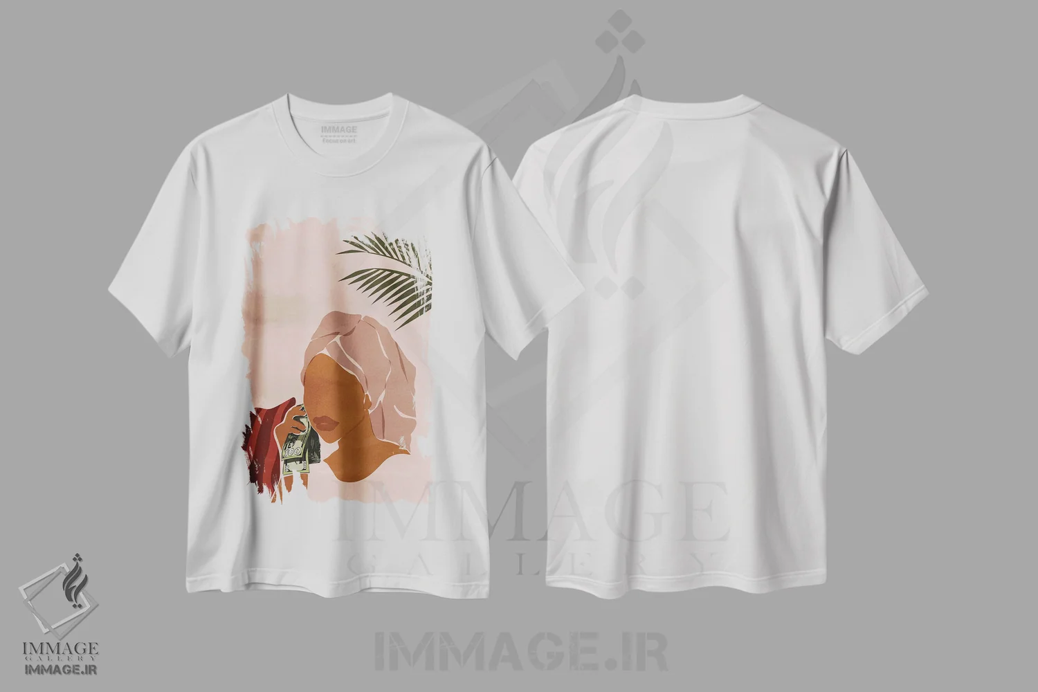 تیشرت سفید طرح دار صبح بخیر، هنر آمریکایی آفریقایی تبار اثر دومونیک براون | فروشگاه ایماژ