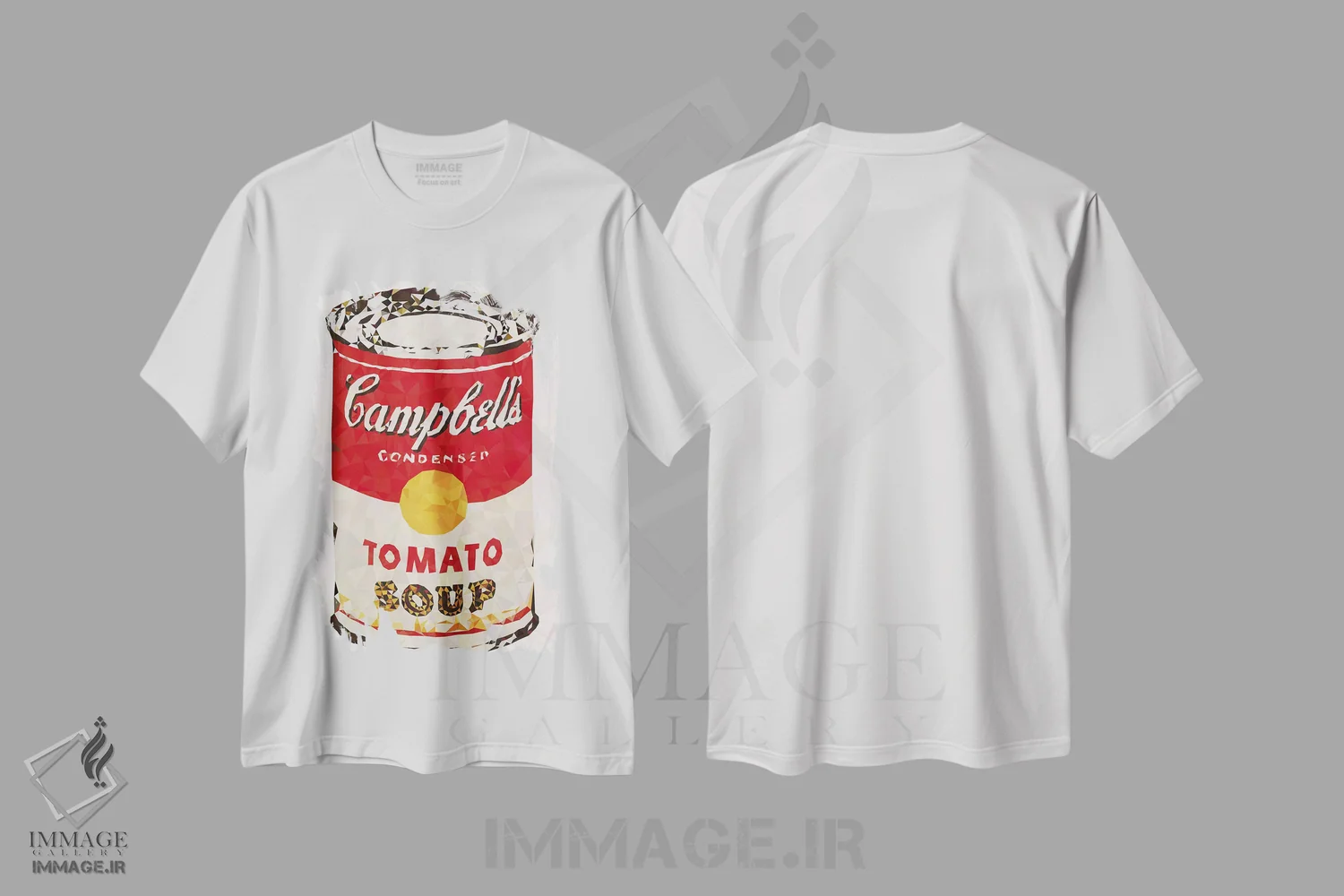 تیشرت سفید طرح دار قوطی سوپ کمپبل، دکور معاصر اثر فایو بای فایو کالکتیو | فروشگاه ایماژ