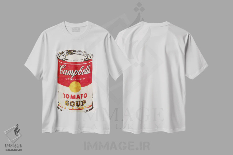 تیشرت سفید طرح دار قوطی سوپ کمپبل، دکور معاصر اثر فایو بای فایو کالکتیو | فروشگاه ایماژ
