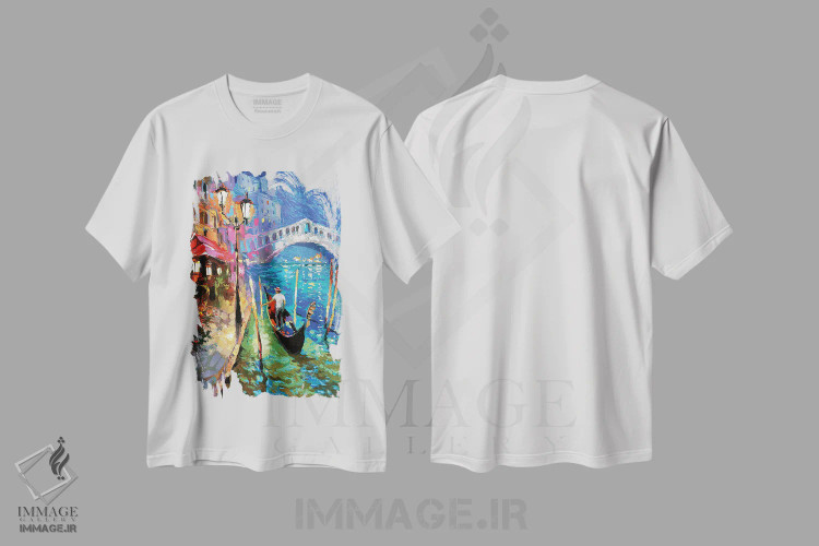 تیشرت سفید طرح دار مهتاب مرموز، مدیوم اثر دمیتری اسپیروس | فروشگاه ایماژ
