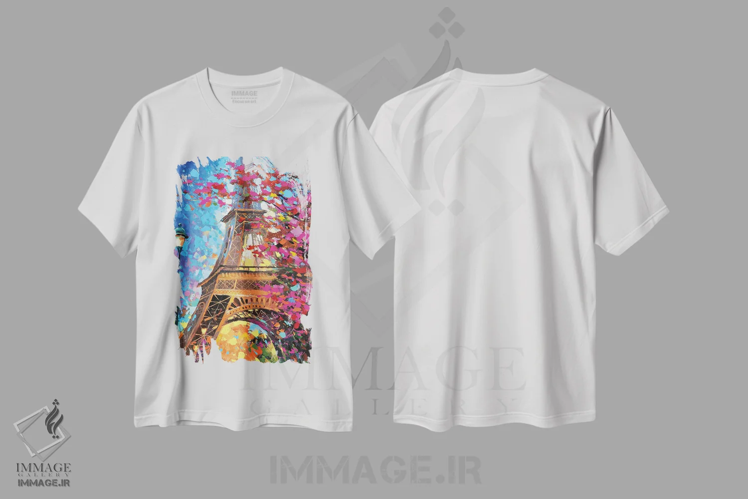 تیشرت سفید طرح دار پاییز پاریس، مدیوم اثر دمیتری اسپیروس | immage.ir