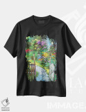 تیشرت مشکی طرح دار طلوع در باغ، مدیوم اثر دمیتری اسپیروس | immage.ir