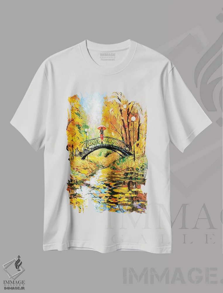 تیشرت سفید طرح دار انتظار، مدیوم اثر دمیتری اسپیروس | فروشگاه ایماژ