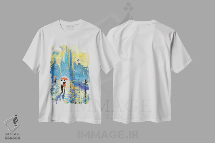 تیشرت سفید طرح دار من و تو، مدیوم اثر دمیتری اسپیروس | immage.ir