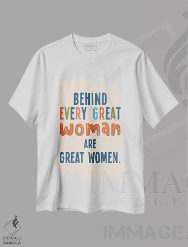 تیشرت سفید طرح دار زن بزرگ، تایپوگرافی اثر دلورس ناسکرنت | فروشگاه ایماژ