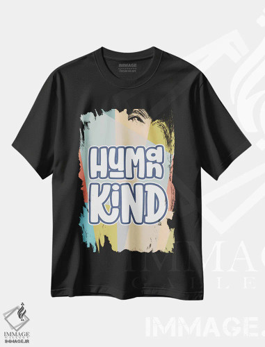 تیشرت مشکی طرح دار نوع بشر، تایپوگرافی اثر دلورس ناسکرنت | فروشگاه ایماژ