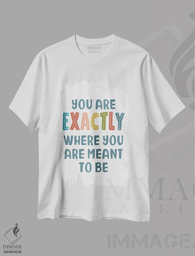 تیشرت سفید طرح دار قَدَر مقدر شده، تایپوگرافی اثر دلورس ناسکرنت | فروشگاه ایماژ