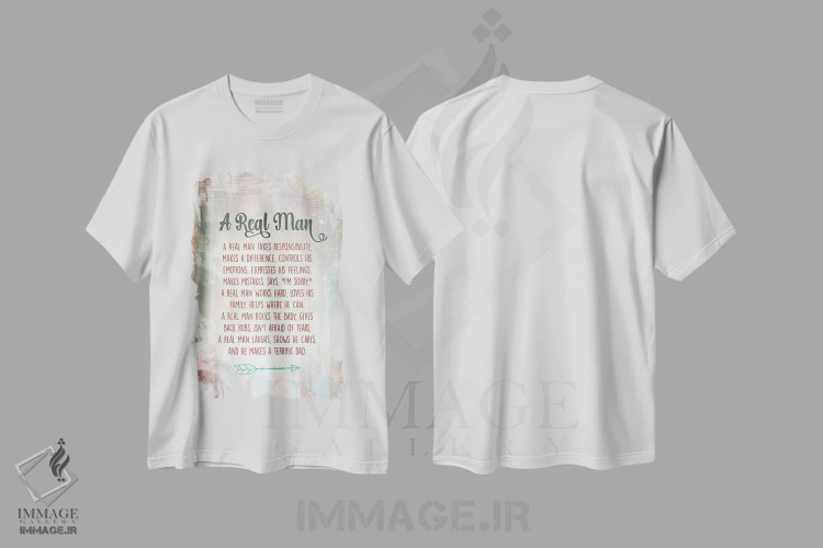 تیشرت سفید طرح دار روز پدر، تایپوگرافی اثر دلورس ناسکرنت | immage.ir