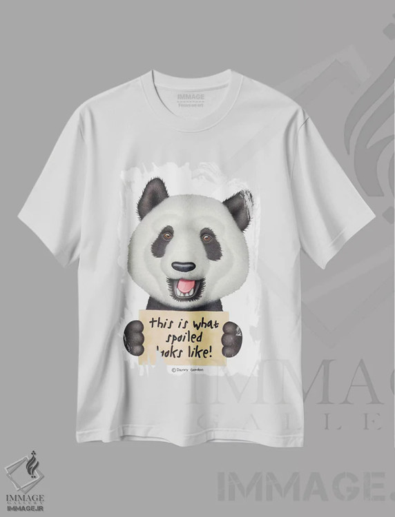 تیشرت سفید طرح دار پاندا، تزئینی اثر دنی گوردون | فروشگاه ایماژ