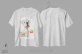 تیشرت سفید طرح دار باکسر قیافه لوس شده با پیتزا، تزئینی اثر دنی گوردون | immage.ir