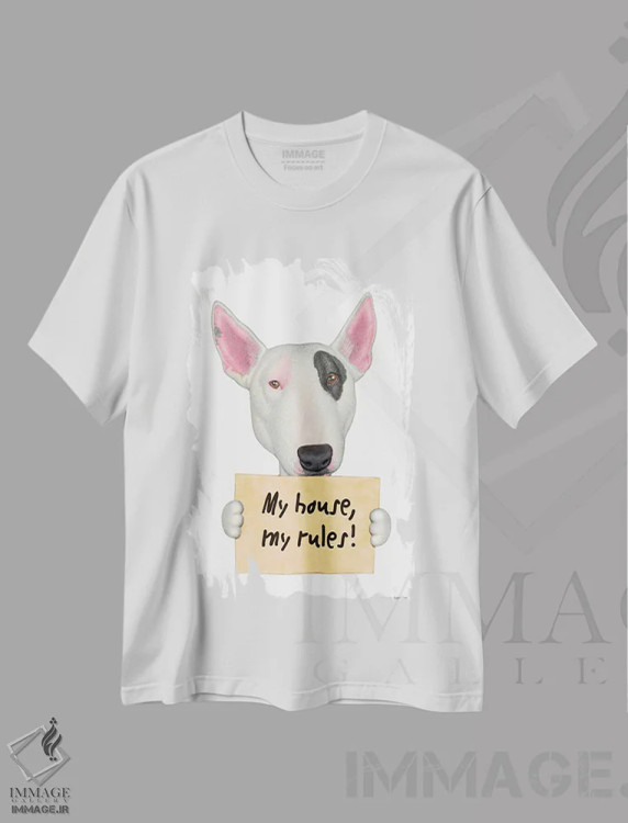 تیشرت سفید طرح دار بول تریر، تزئینی اثر دنی گوردون | immage.ir