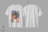تیشرت سفید طرح دار روت وایлер بیسبال آمریکا با پرچم، هنر دیجیتال اثر دنی گوردون | immage.ir