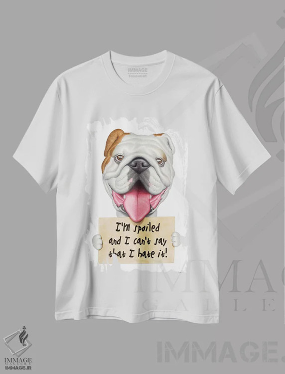 تیشرت سفید طرح دار بولداگ، تزئینی اثر دنی گوردون | immage.ir