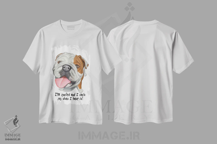 تیشرت سفید طرح دار بولداگ با تابلو، تزئینی اثر دنی گوردون | immage.ir