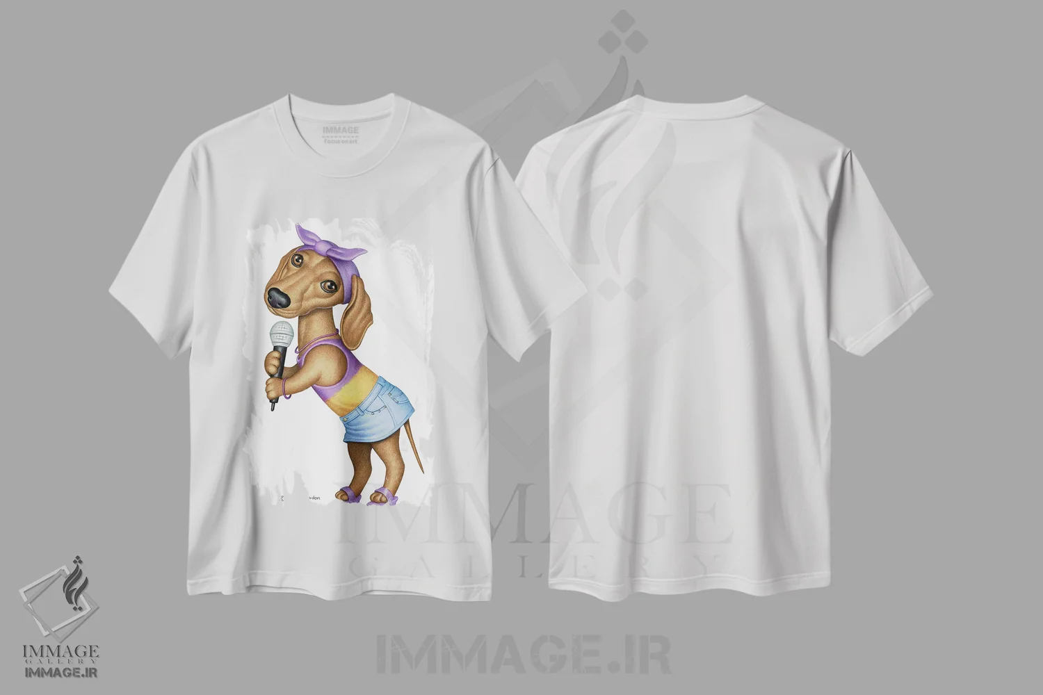 تیشرت سفید طرح دار داشهوند خواننده، هنر دیجیتال اثر دنی گوردون | immage.ir