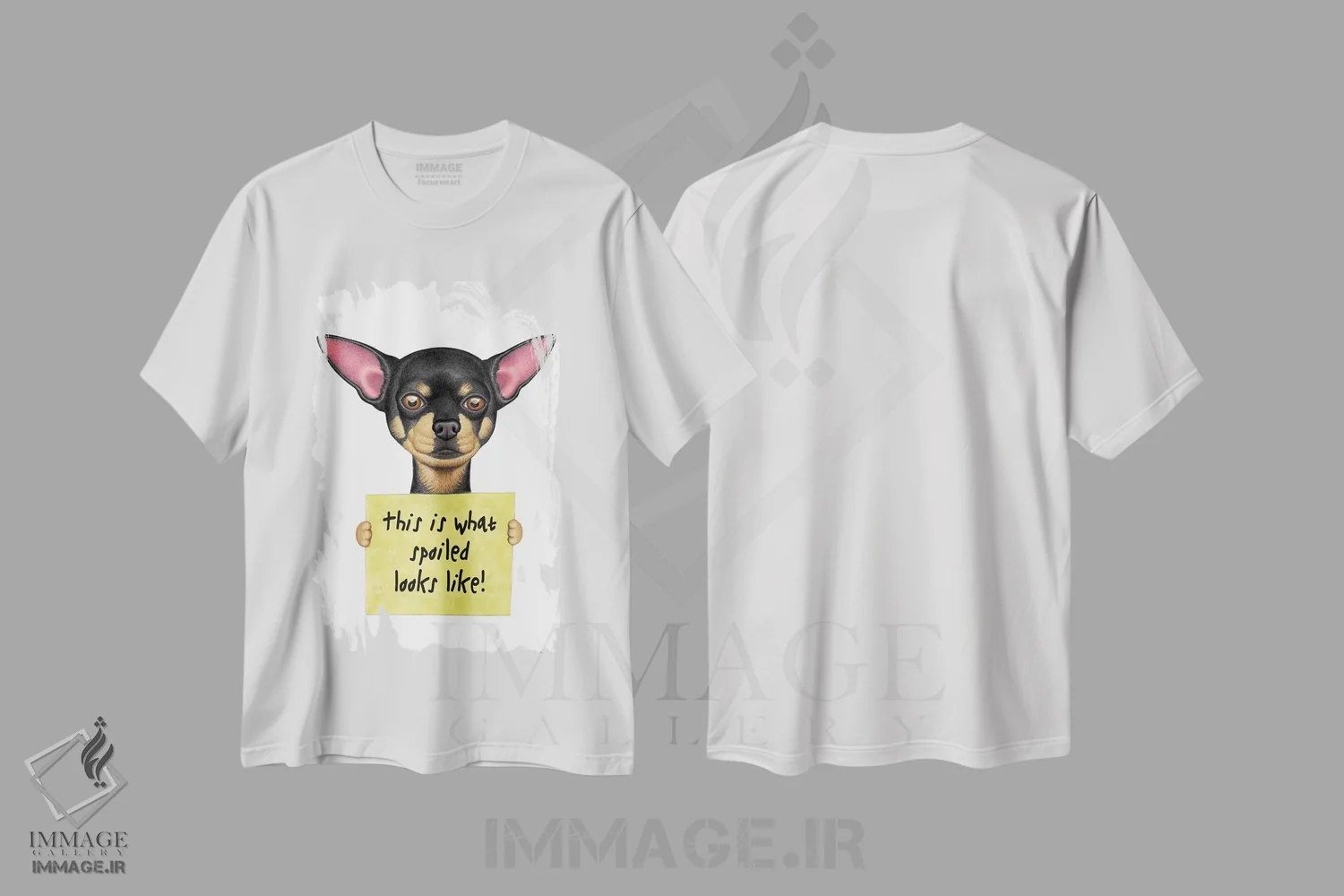 تیشرت سفید طرح دار چی هواهوا قیافه لوس شده، تزئینی اثر دنی گوردون | فروشگاه ایماژ