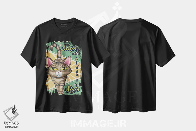 تیشرت مشکی طرح دار همیشه خوش استایل!، هنر دیجیتال اثر دنی گوردون | فروشگاه ایماژ
