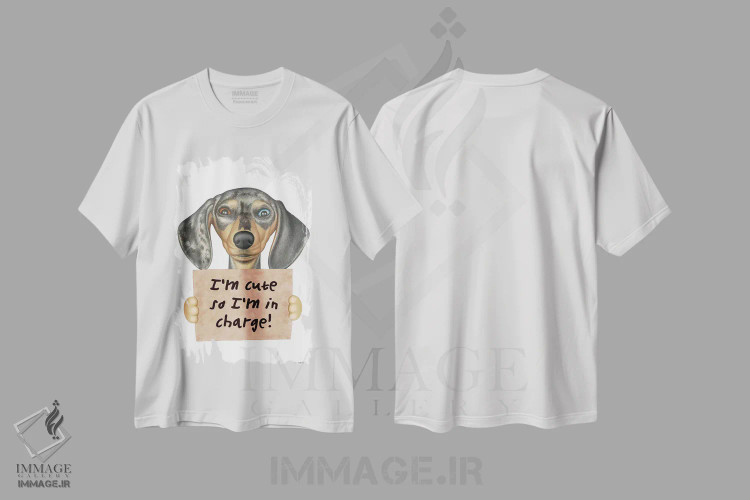 تیشرت سفید طرح دار داشهوند: من بامزه ام، دو رنگ چشم، تزئینی اثر دنی گوردون | immage.ir