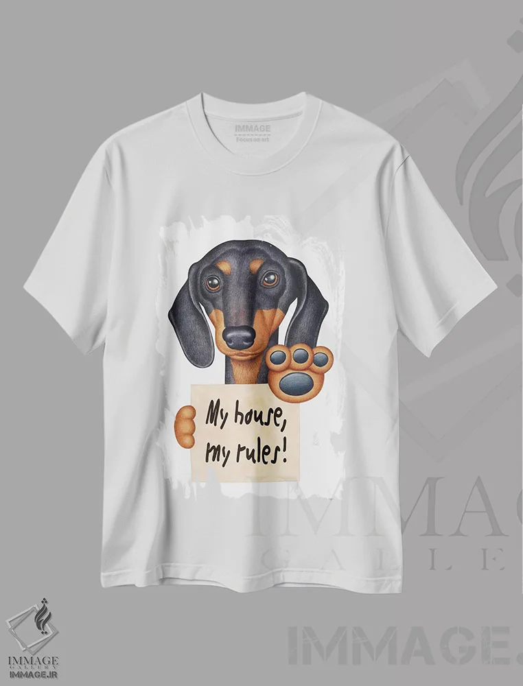 تیشرت سفید طرح دار خانه من، داشهوند، تزئینی اثر دنی گوردون | immage.ir