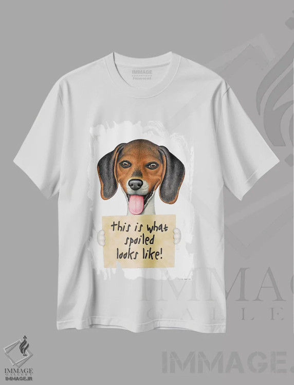 تیشرت سفید طرح دار بیگل لوس، تزئینی اثر دنی گوردون | immage.ir