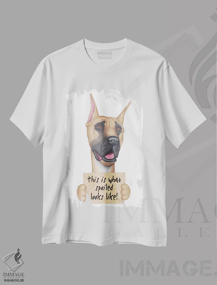 تیشرت سفید طرح دار گریت دین قیافه لوس شده، تزئینی اثر دنی گوردون | فروشگاه ایماژ