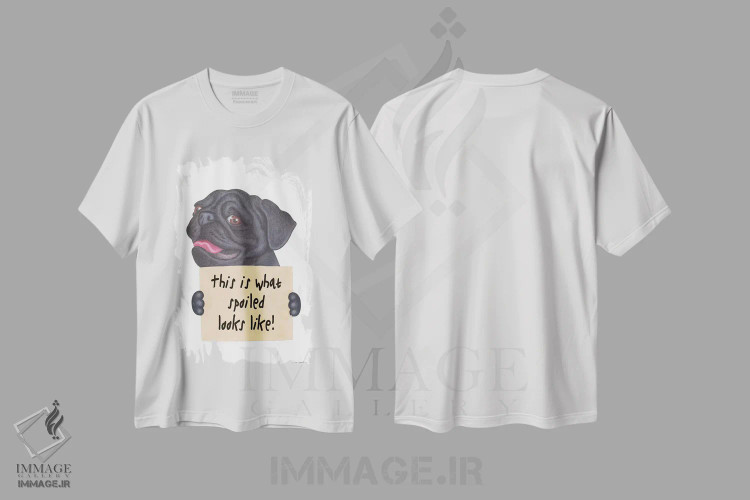 تیشرت سفید طرح دار پاگ مشکی، تزئینی اثر دنی گوردون | immage.ir