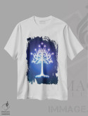 تیشرت سفید طرح دار درخت نئونی، هنر دیجیتال اثر دانی آرت | immage.ir