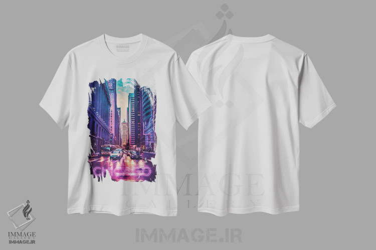 تیشرت سفید طرح دار شیکاگو، هنر دیجیتال اثر دانی آرت | فروشگاه ایماژ