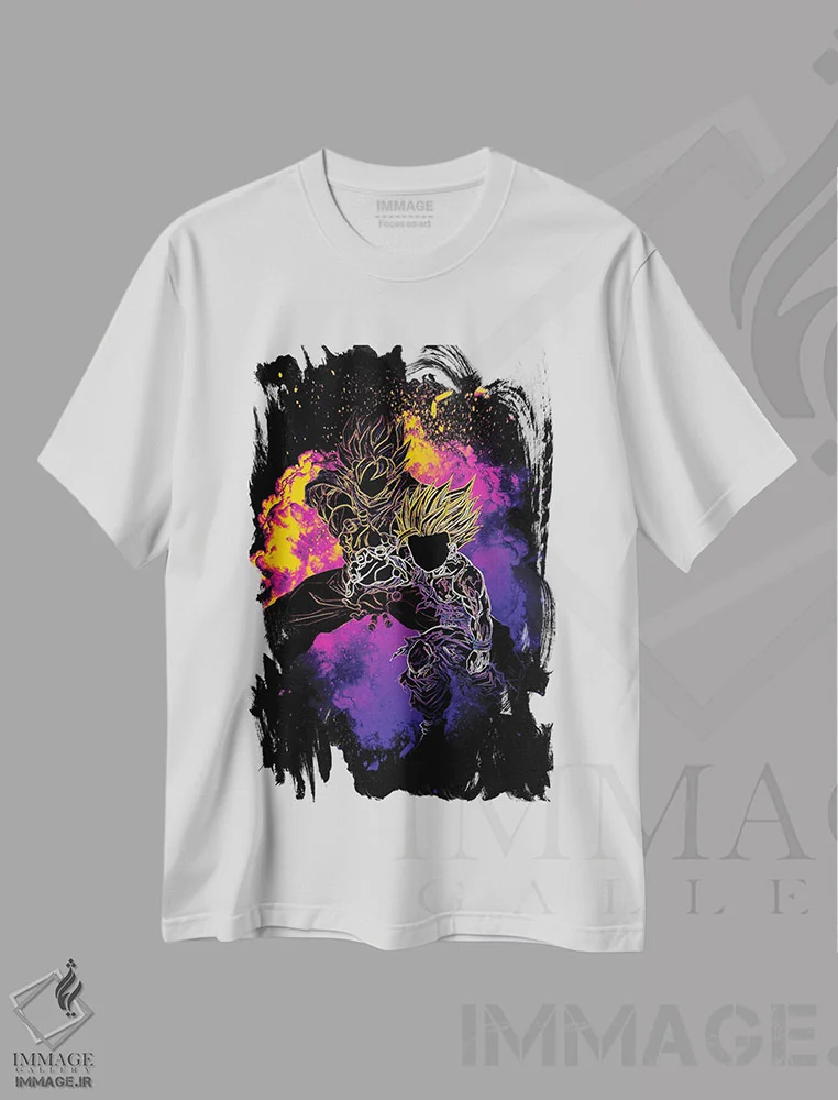 تیشرت سفید طرح دار روح پدر و پسر، هنر دیجیتال اثر دانی آرت | فروشگاه ایماژ