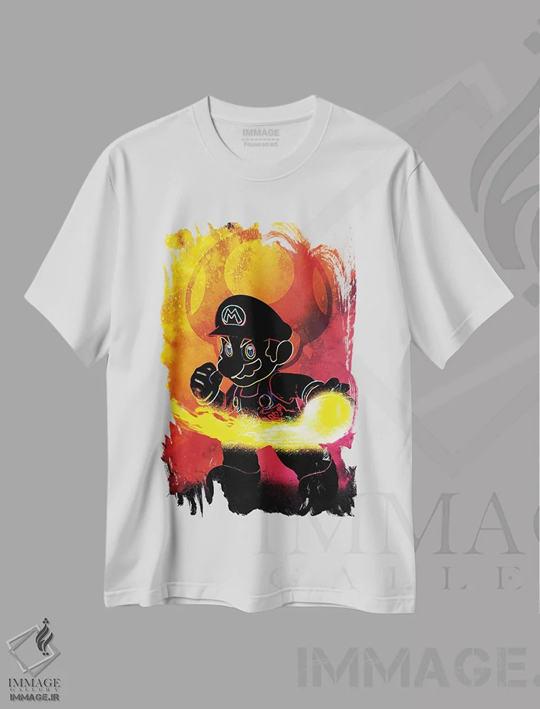 تیشرت سفید طرح دار روح لوله کش قرمز، هنر دیجیتال اثر دانی آرت | فروشگاه ایماژ