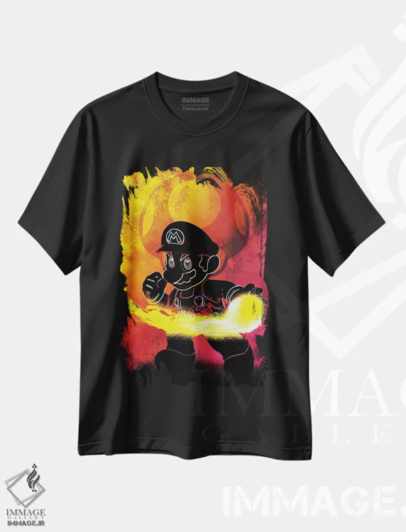 تیشرت مشکی طرح دار روح لوله کش قرمز، هنر دیجیتال اثر دانی آرت | immage.ir