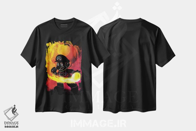 تیشرت مشکی طرح دار روح لوله کش قرمز، هنر دیجیتال اثر دانی آرت | immage.ir