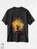 تیشرت مشکی طرح دار هنر آتش، هنر دیجیتال اثر دانی آرت | فروشگاه ایماژ