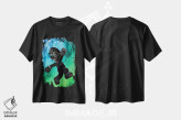 تیشرت مشکی طرح دار روح لوله کش سبز، هنر دیجیتال اثر دانی آرت | immage.ir