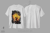 تیشرت سفید طرح دار هنر آتش، هنر دیجیتال اثر دانی آرت | immage.ir