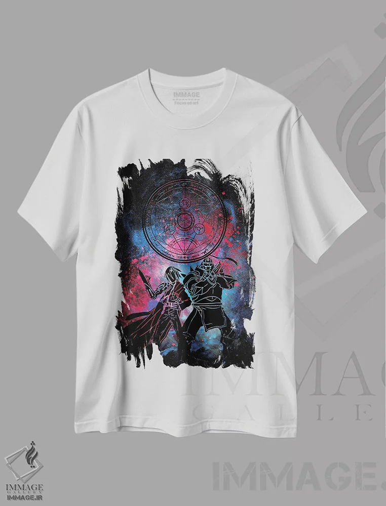تیشرت سفید طرح دار هنر کیمیاگر، هنر دیجیتال اثر دانی آرت | immage.ir