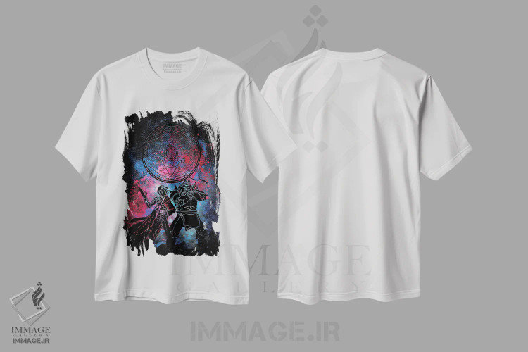 تیشرت سفید طرح دار هنر کیمیاگر، هنر دیجیتال اثر دانی آرت | immage.ir