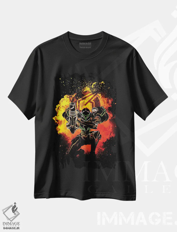 تیشرت مشکی طرح دار روح شکارچی فضایی، هنر دیجیتال اثر دانی آرت | فروشگاه ایماژ
