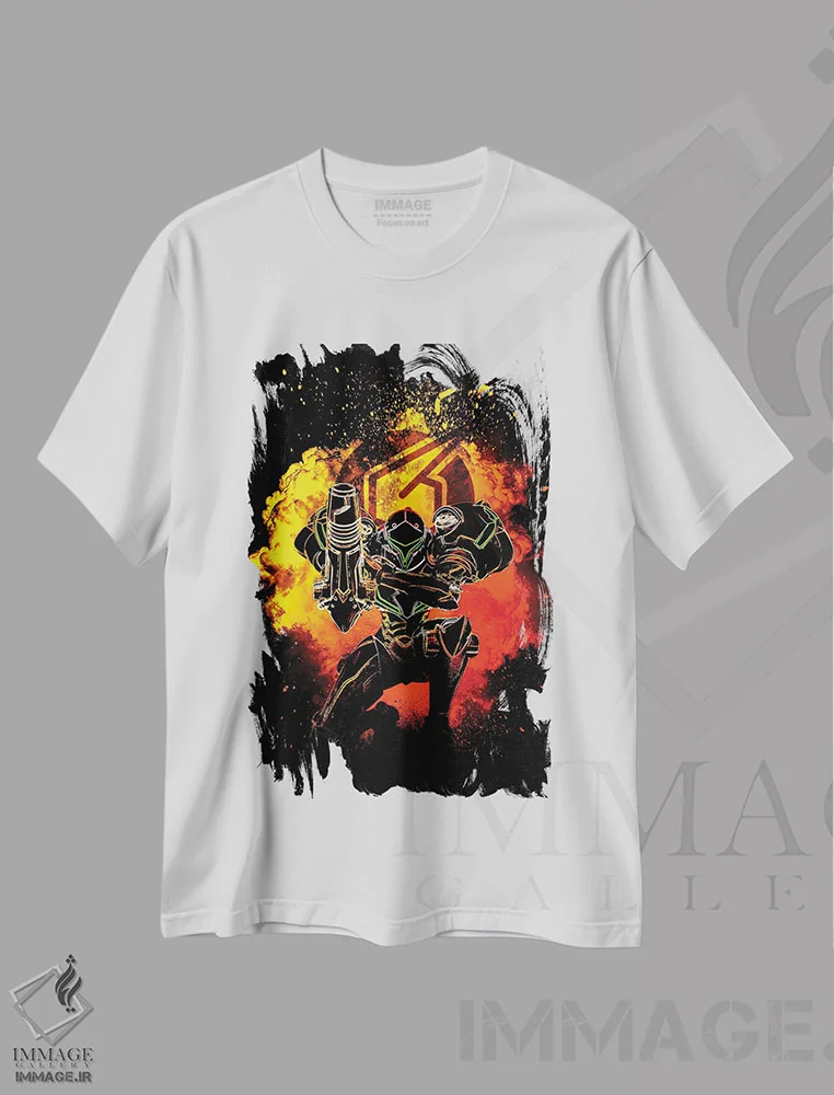 تیشرت سفید طرح دار روح شکارچی فضایی، هنر دیجیتال اثر دانی آرت | immage.ir